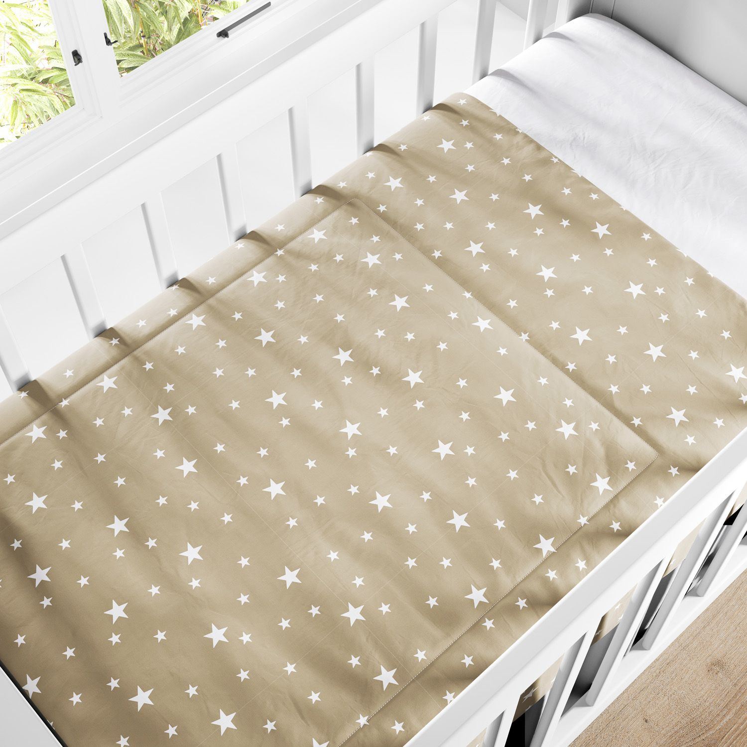 Edredom de Berço Bege Estrela