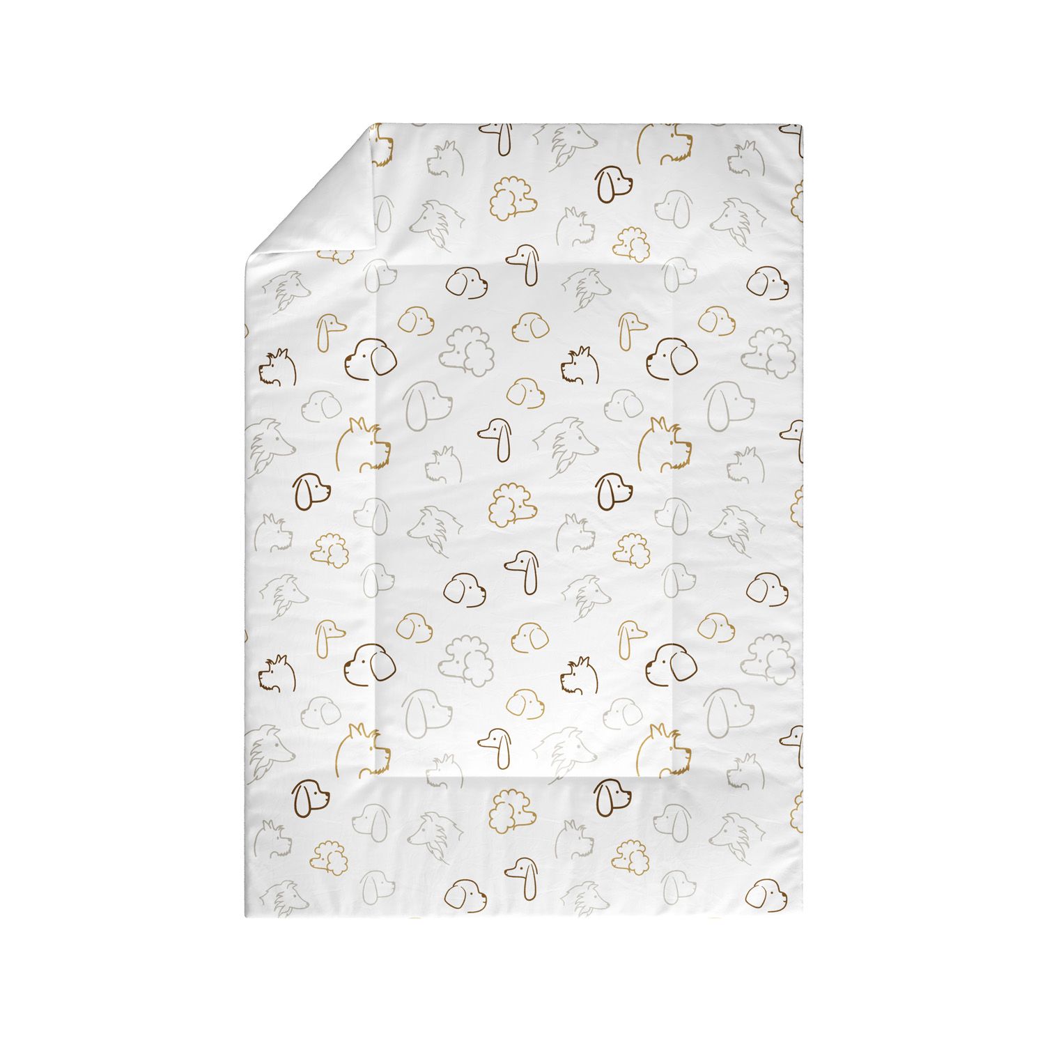 Edredom de Berço Cachorrinhos Cinza e Bege