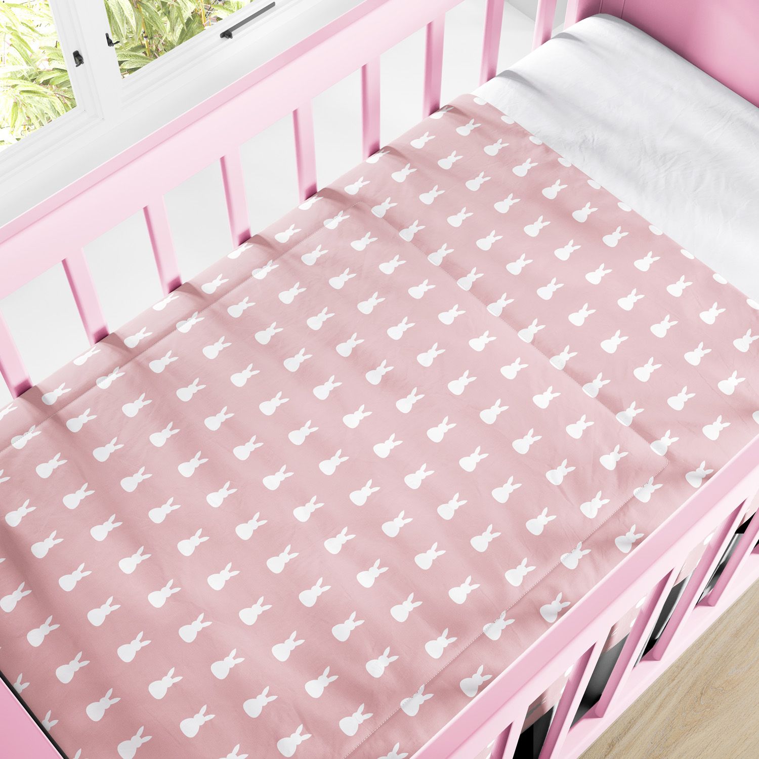 Edredom de Berço Coelhinha Rosa