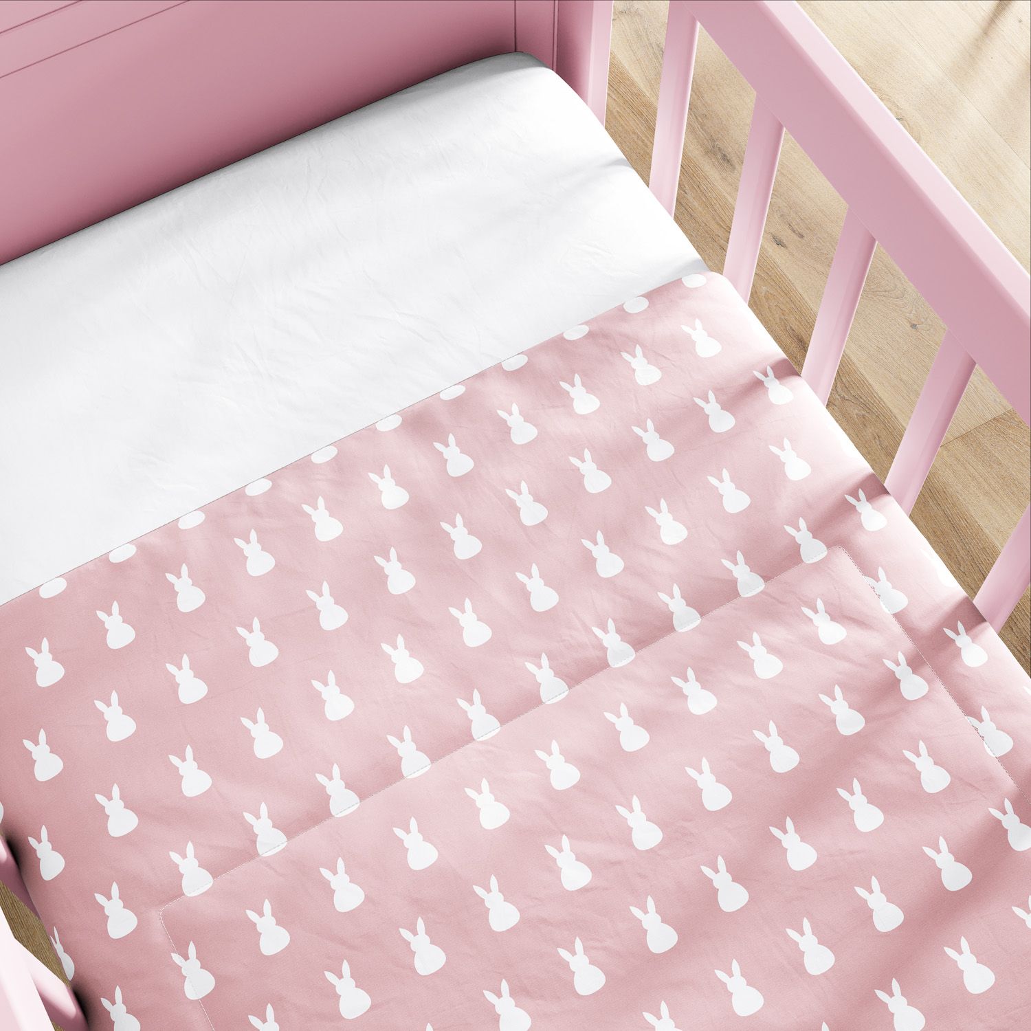 Edredom de Berço Coelhinha Rosa