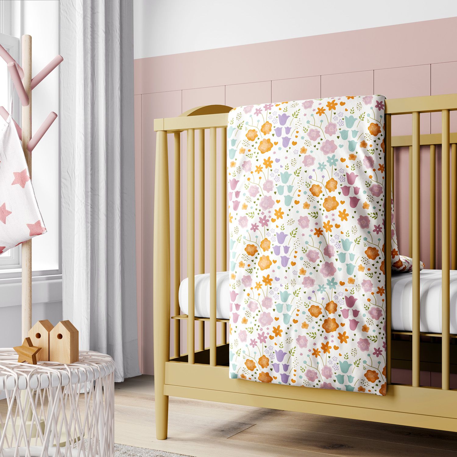 Edredom de Berço Buquê de Flores Colorido