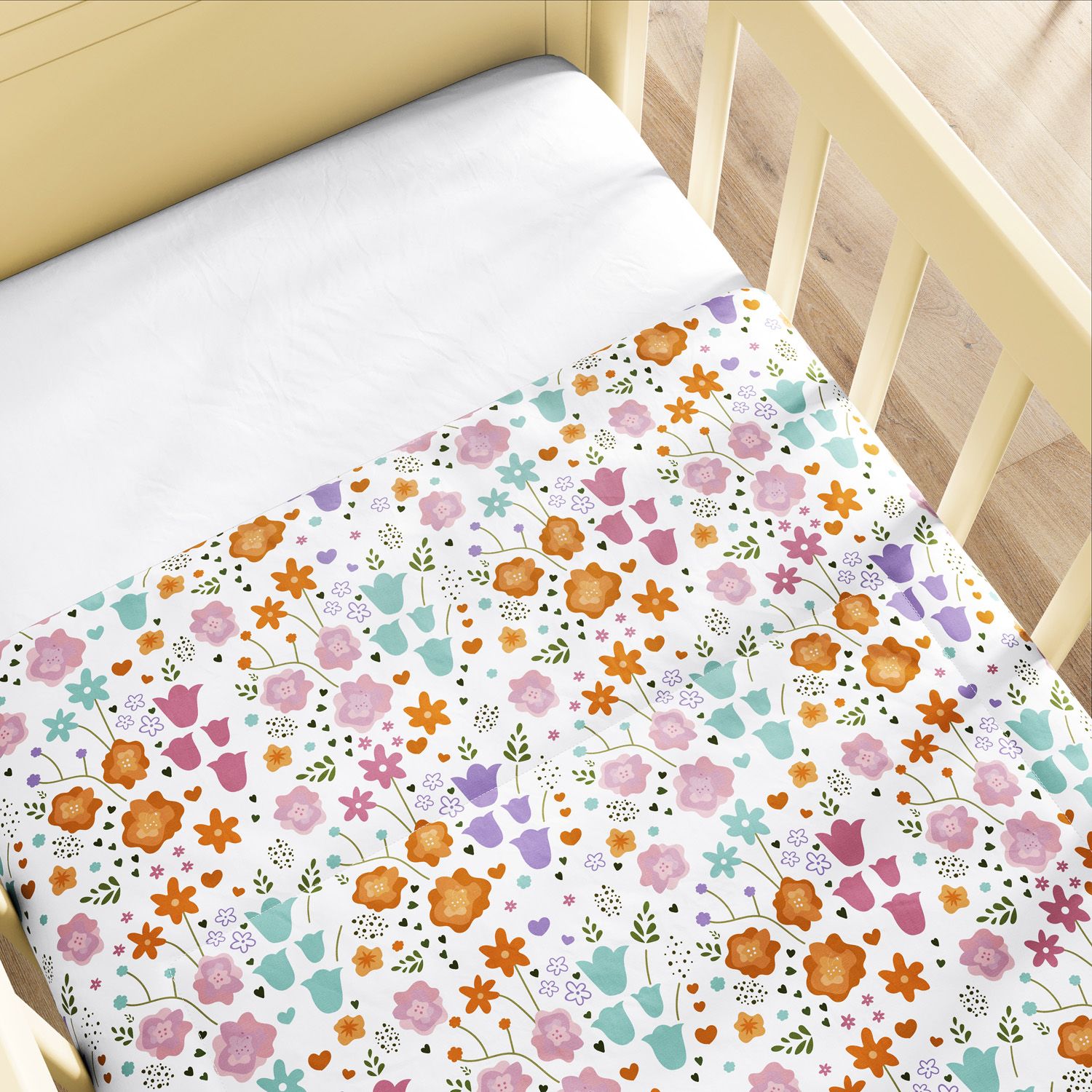 Edredom de Berço Buquê de Flores Colorido