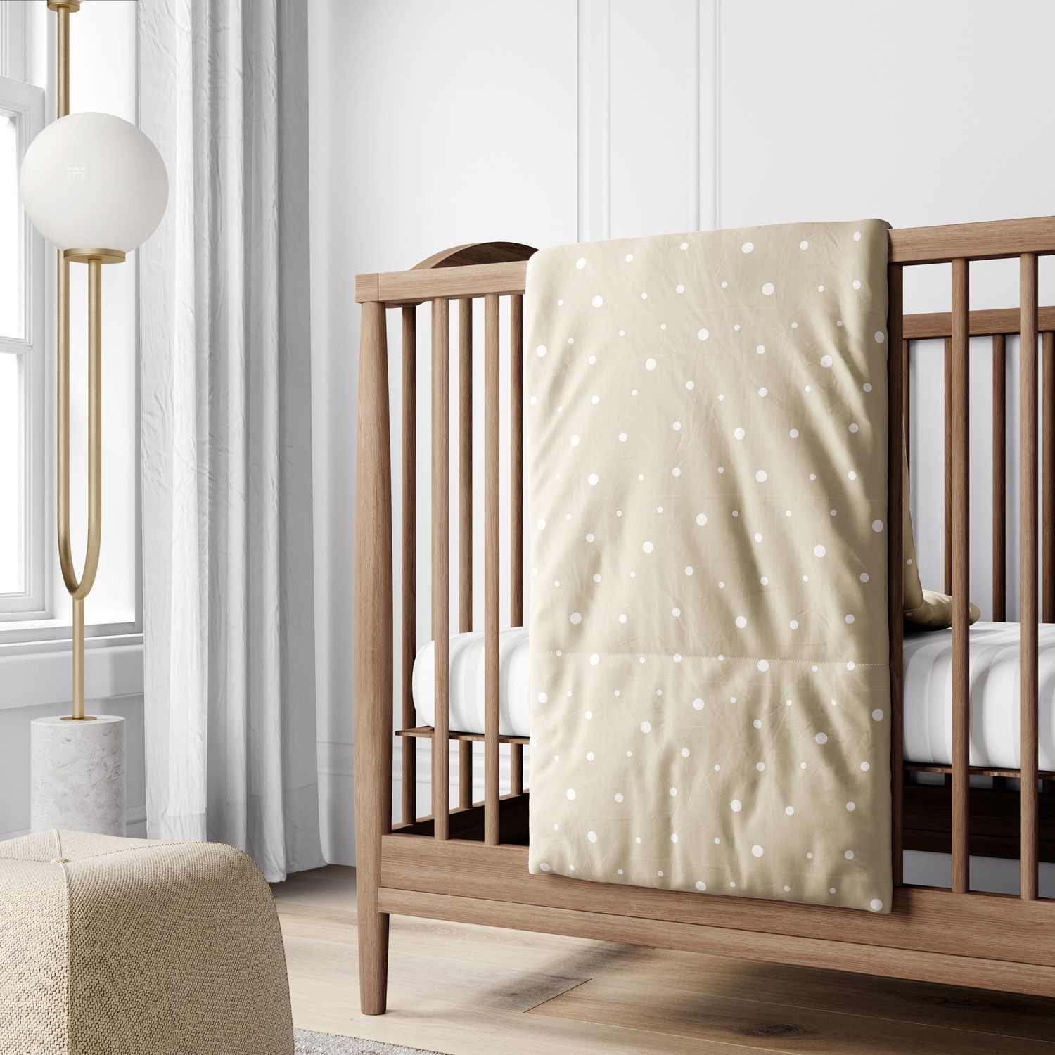 Edredom de Berço Poá Bege