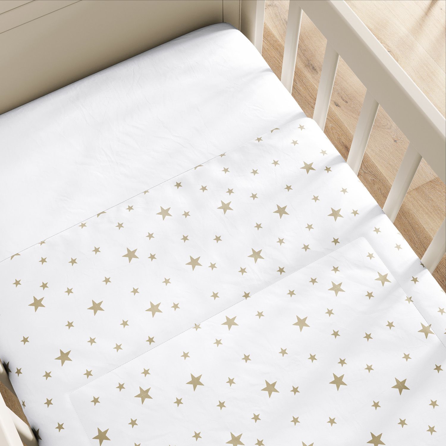 Edredom de Berço Estrelinha Bege