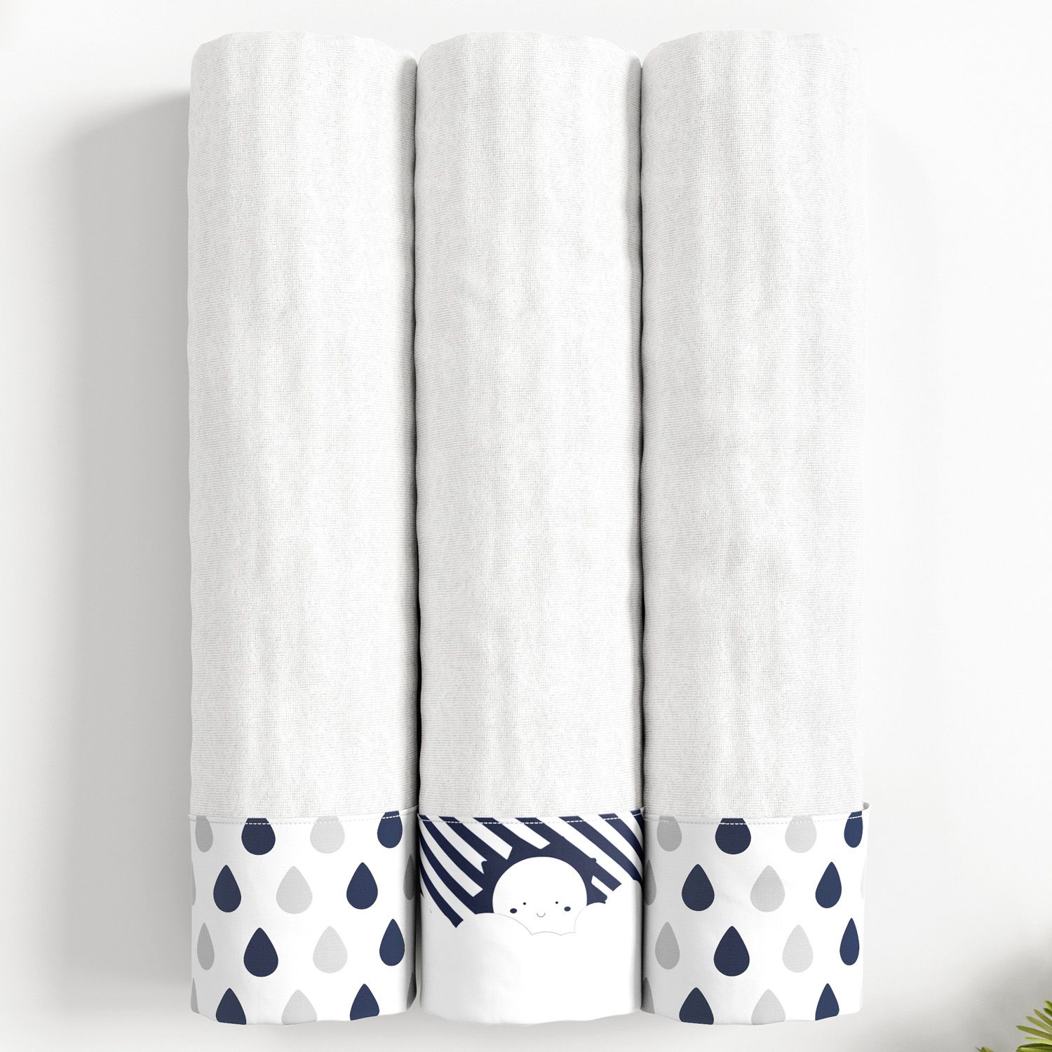 Jogo de Fraldas Ombro com Barra Gotas do Céu e Sol Azul