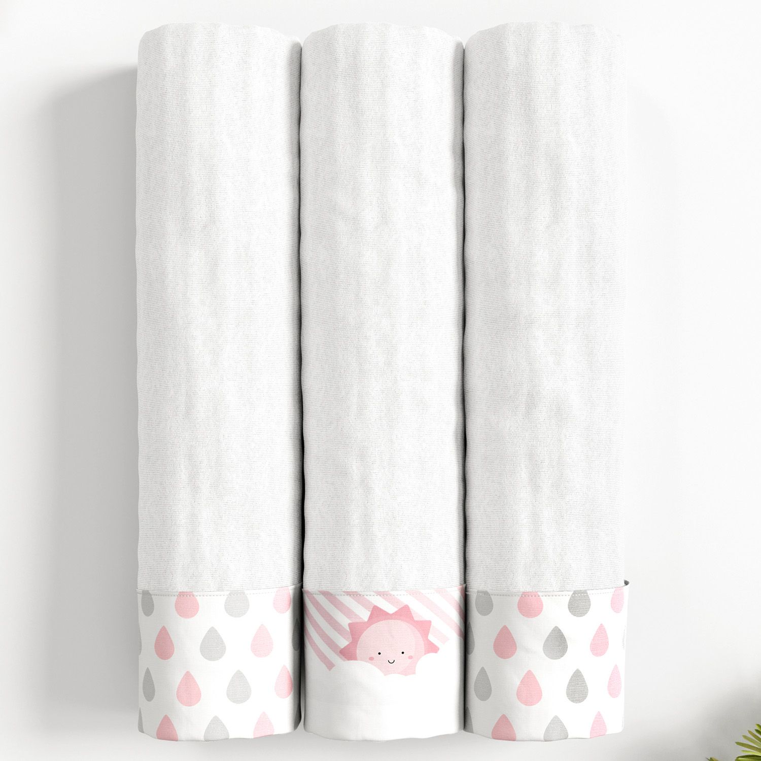 Jogo de Fraldas Ombro com Barra Gotas do Céu Rosa