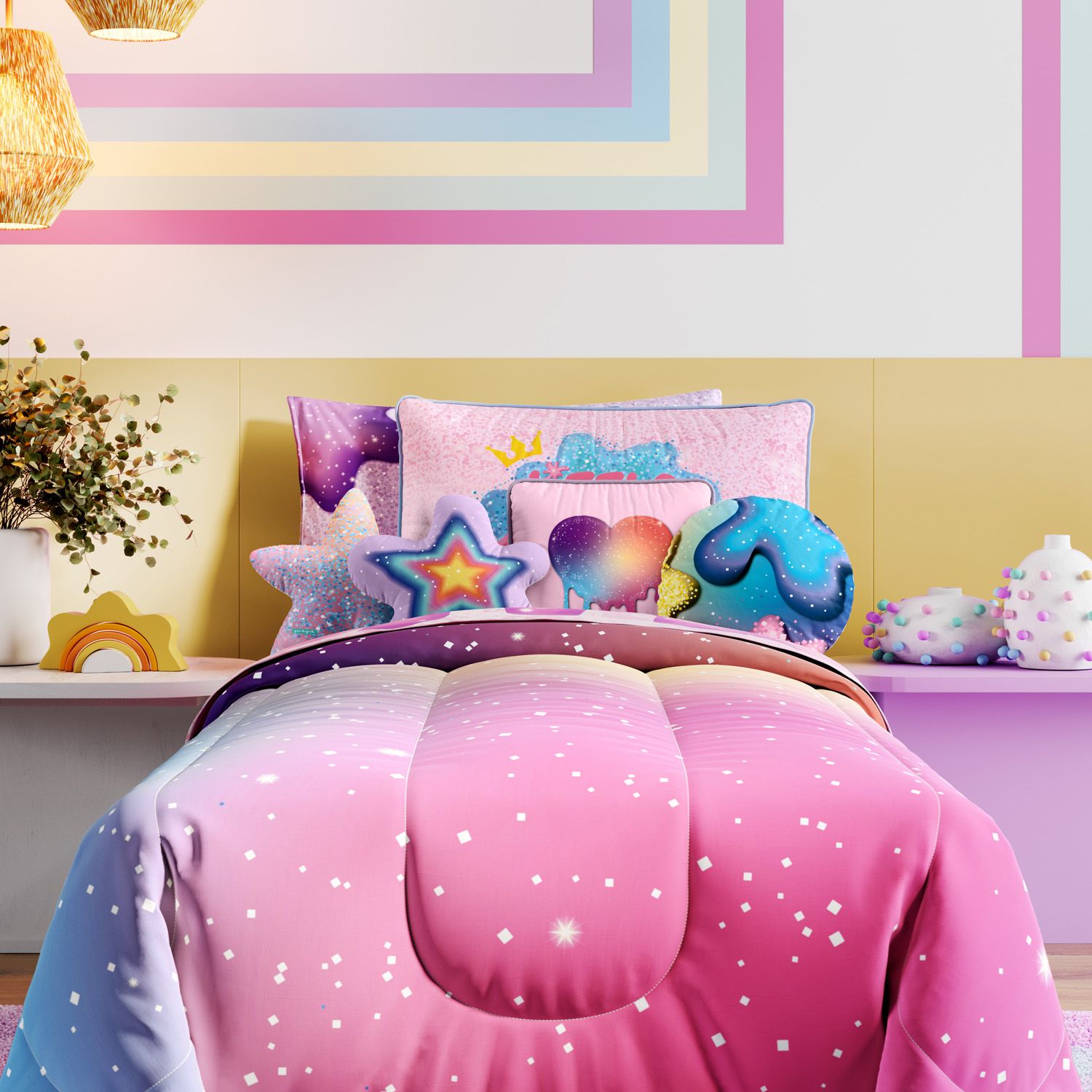 Kit Cama Infantil Solteiro Brilho Mágico