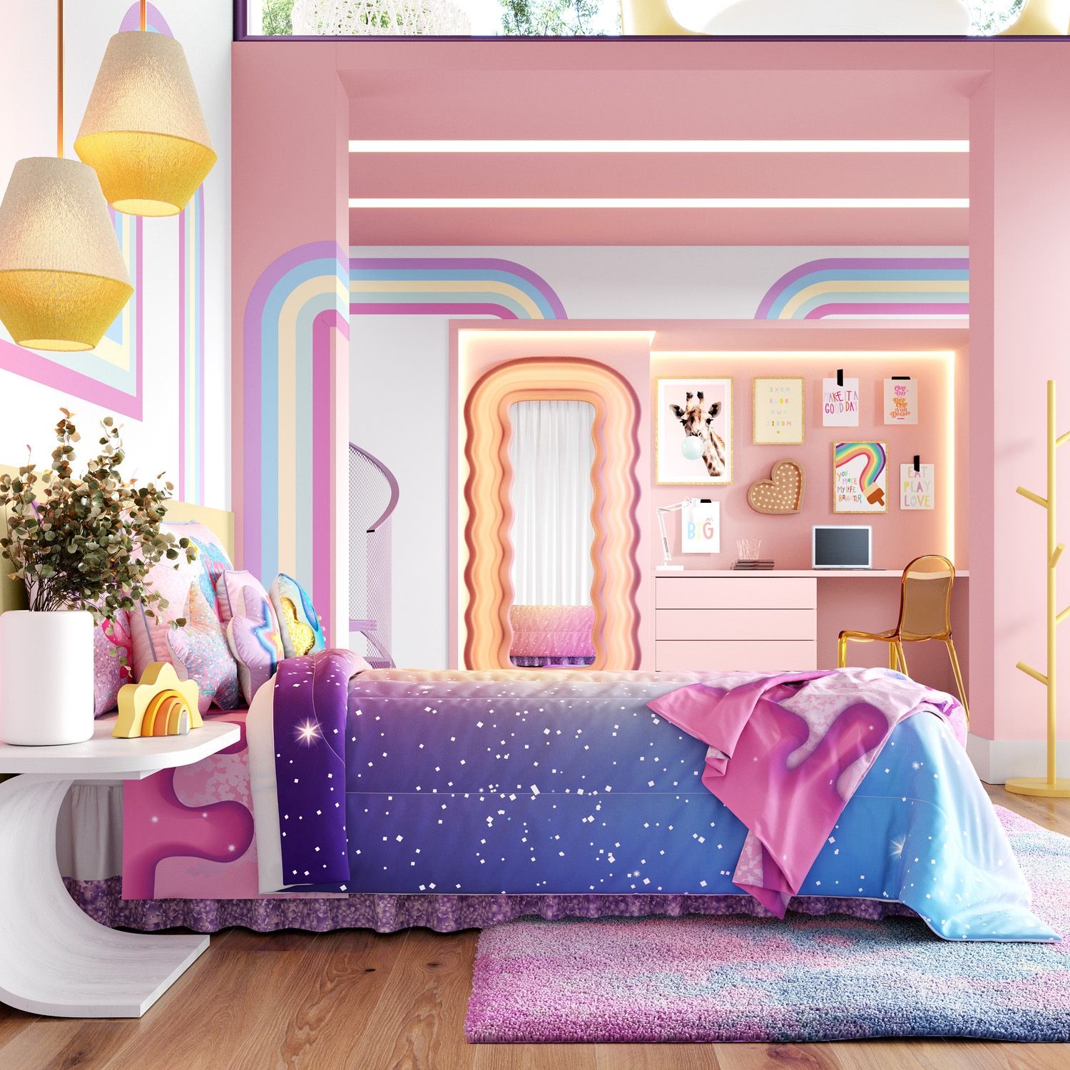 Kit Cama Infantil Solteiro Brilho Mágico