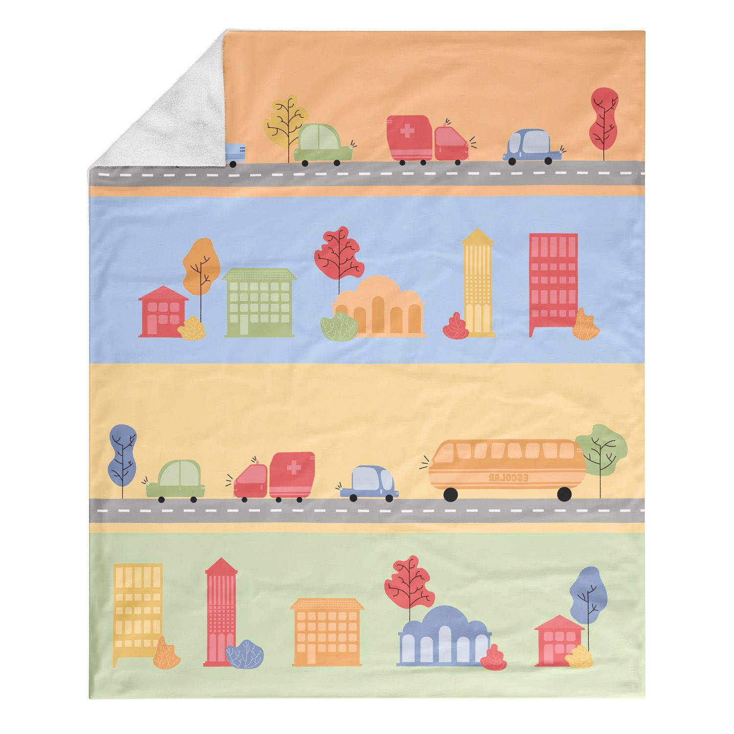 Manta Infantil Solteiro Dupla Face com Soft Pista Carrinhos 1,20M