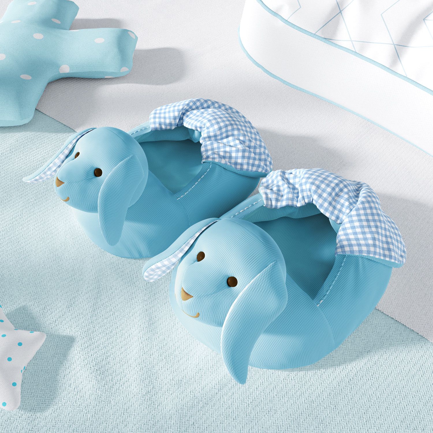 Pantufa de Bebê Coelhinho Bege