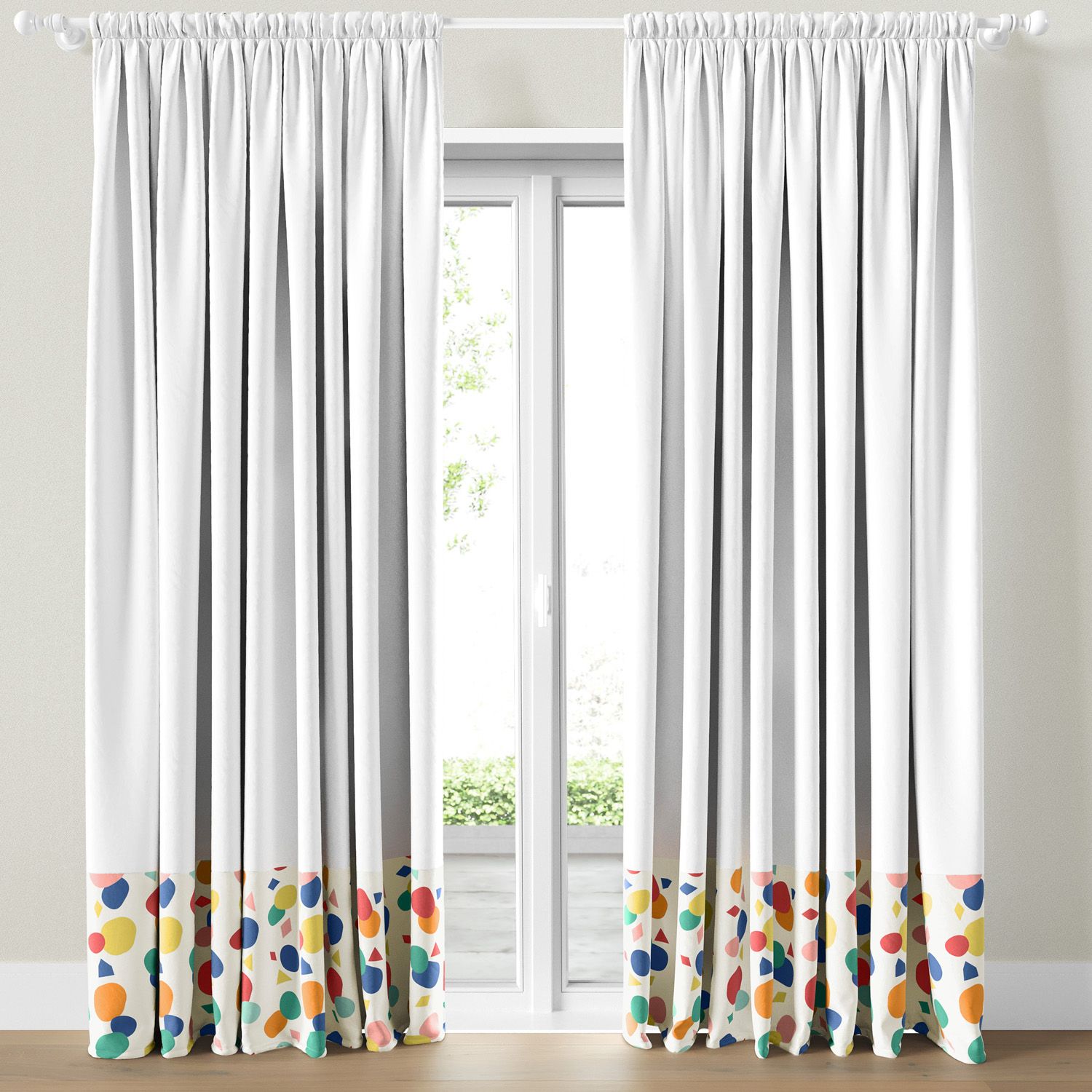 Cortina Infantil e Bebê Geométrico Colorido Vintage