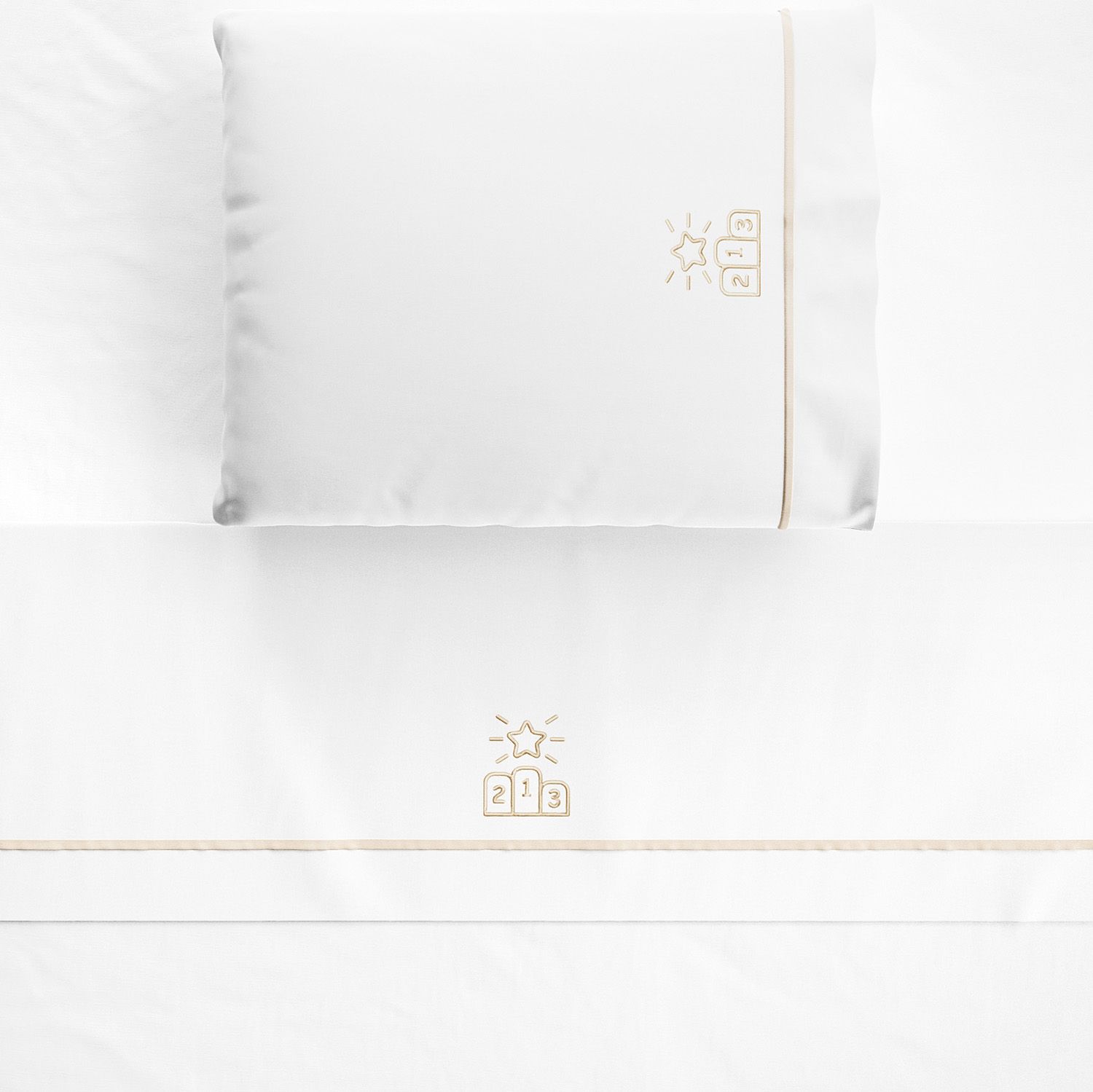 Jogo de Lençol Berço Campeão Bege 3 Peças