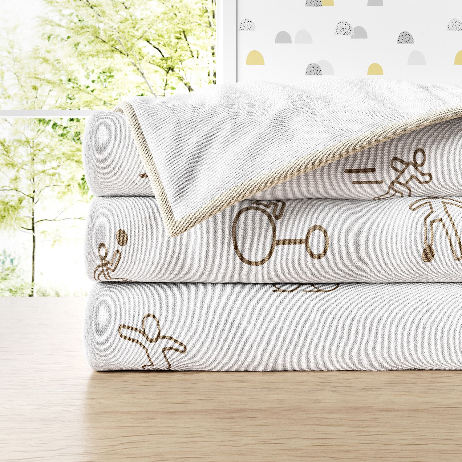 Manta Tricot Esportes Bege 1M