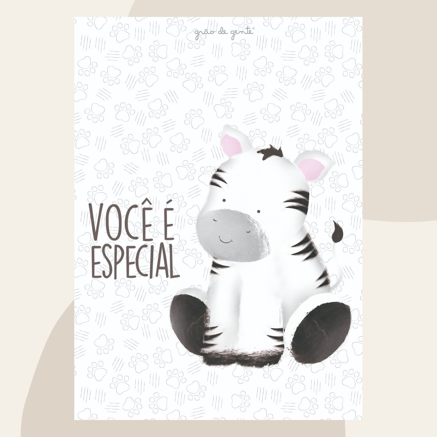 Kit Pôster Adesivo Safári Aquarela 5 Peças