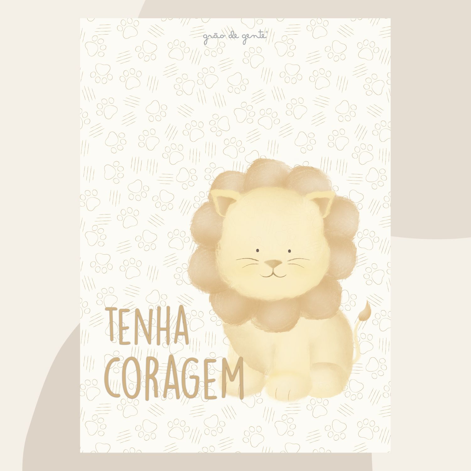 Kit Pôster Adesivo Safári Aquarela 5 Peças