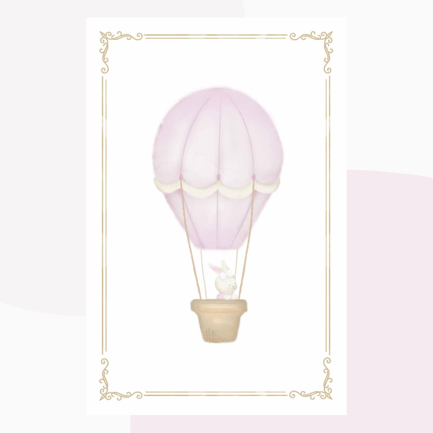 Kit Pôster Adesivo Balões Ursinha Rosa 4 peças