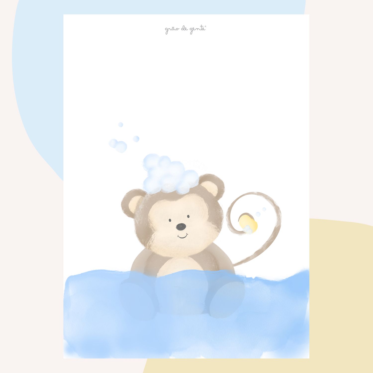 Kit Pôster Adesivo Amiguinhos Safári no Banho 5 peças