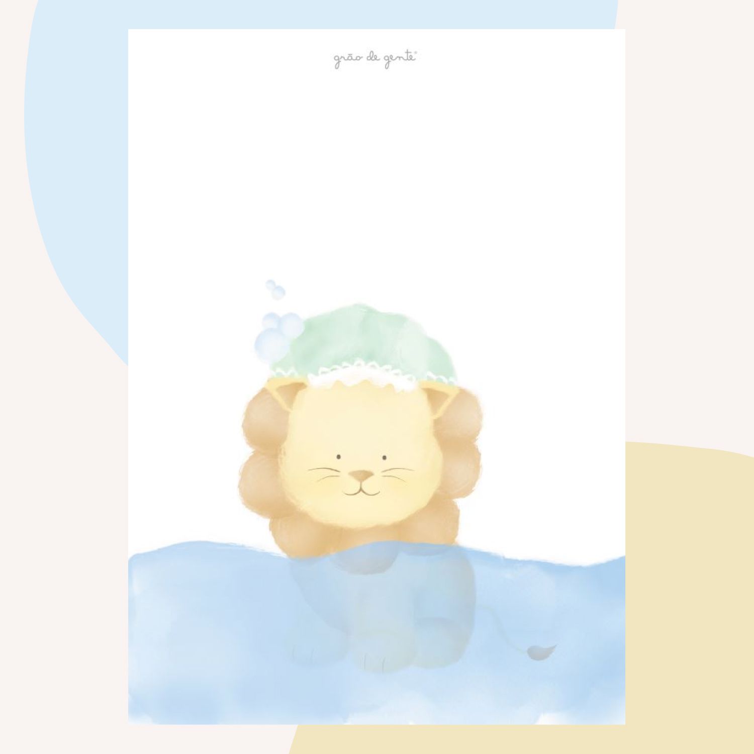 Kit Pôster Adesivo Amiguinhos Safári no Banho 5 peças