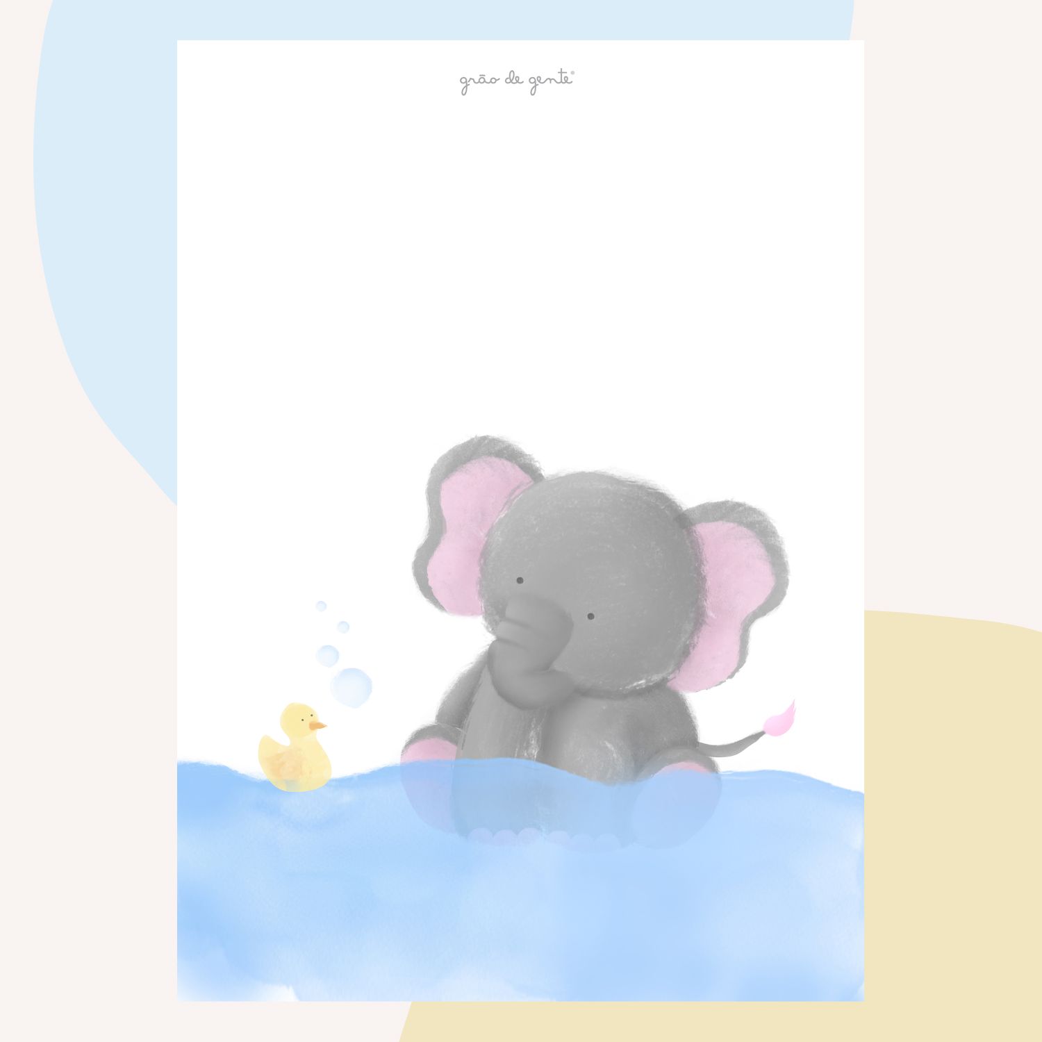 Kit Pôster Adesivo Amiguinhos Safári no Banho 5 peças