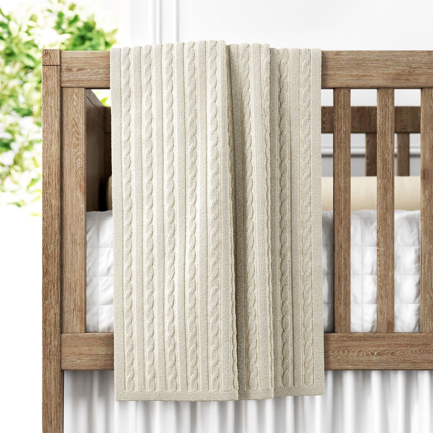 Manta Tricot Bege 1M