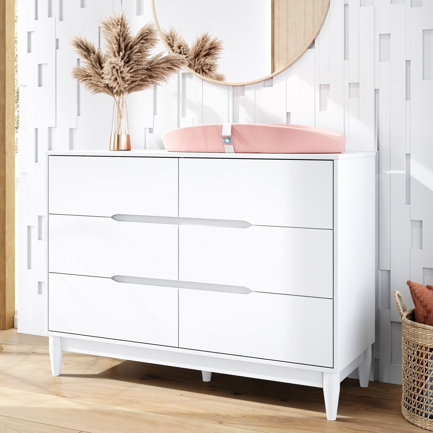 Cômoda Infantil 6 Gavetas Cinza Tomi