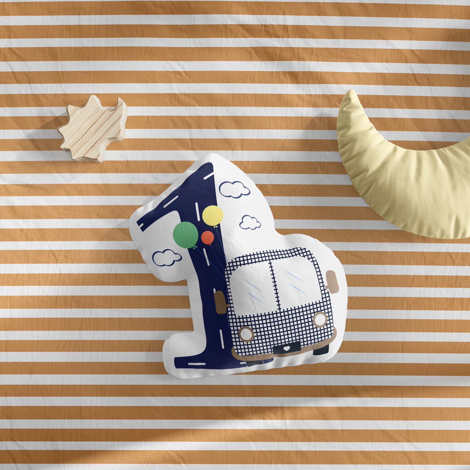 Almofada Mesversário Carrinhos Azul Marinho