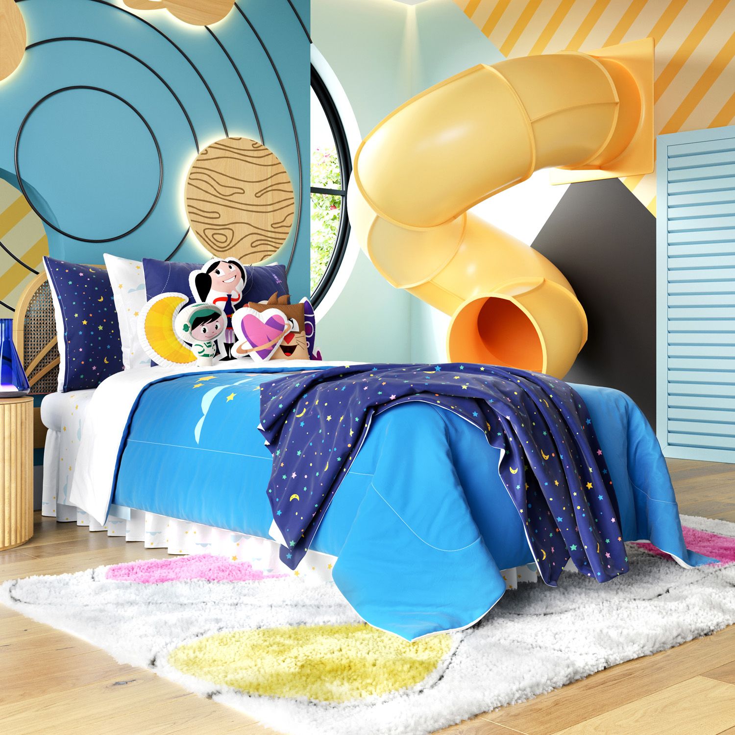 Kit Cama Infantil Solteiro O Show da Luna Espacial