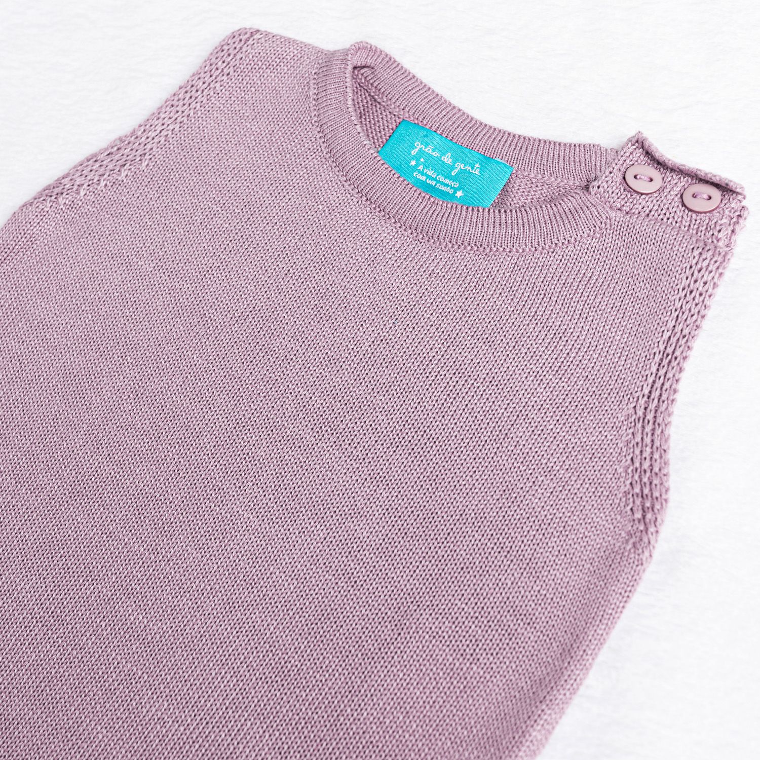 Saída Maternidade Tricot Trança Cinza Macaron