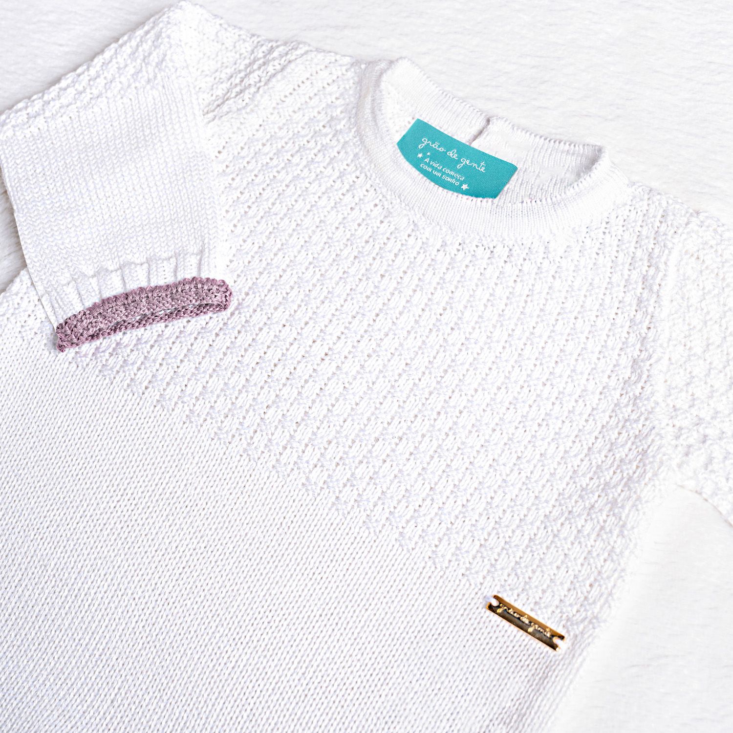 Macacão Tricot Ponto Arroz Vermelho