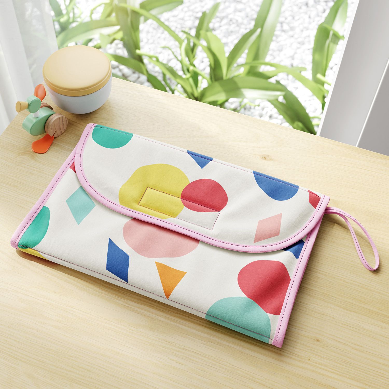 Trocador de Fraldas Portátil Geométrico Moderno