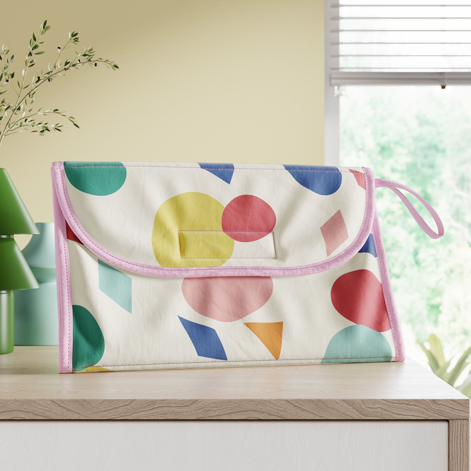 Trocador de Fraldas Portátil Geométrico Moderno