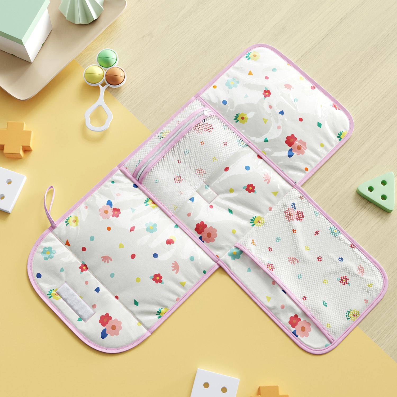 Trocador de Fraldas Portátil Geométrico Moderno