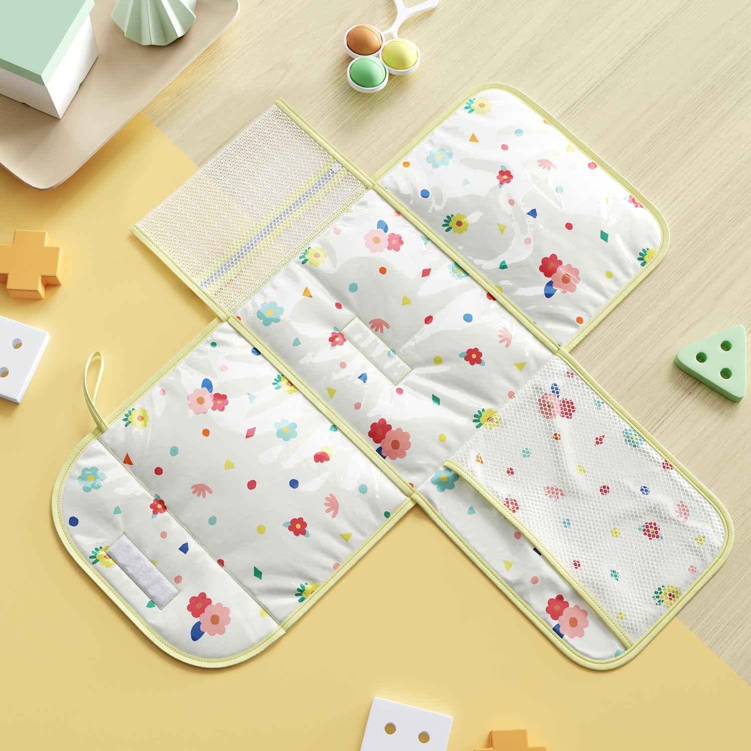 Trocador de Fraldas Portátil Menina Flor