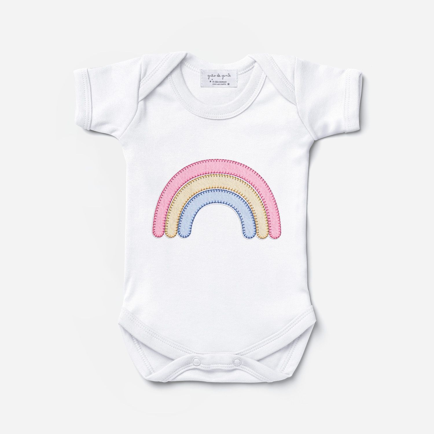 Body Manga Curta Arco-íris Tam P