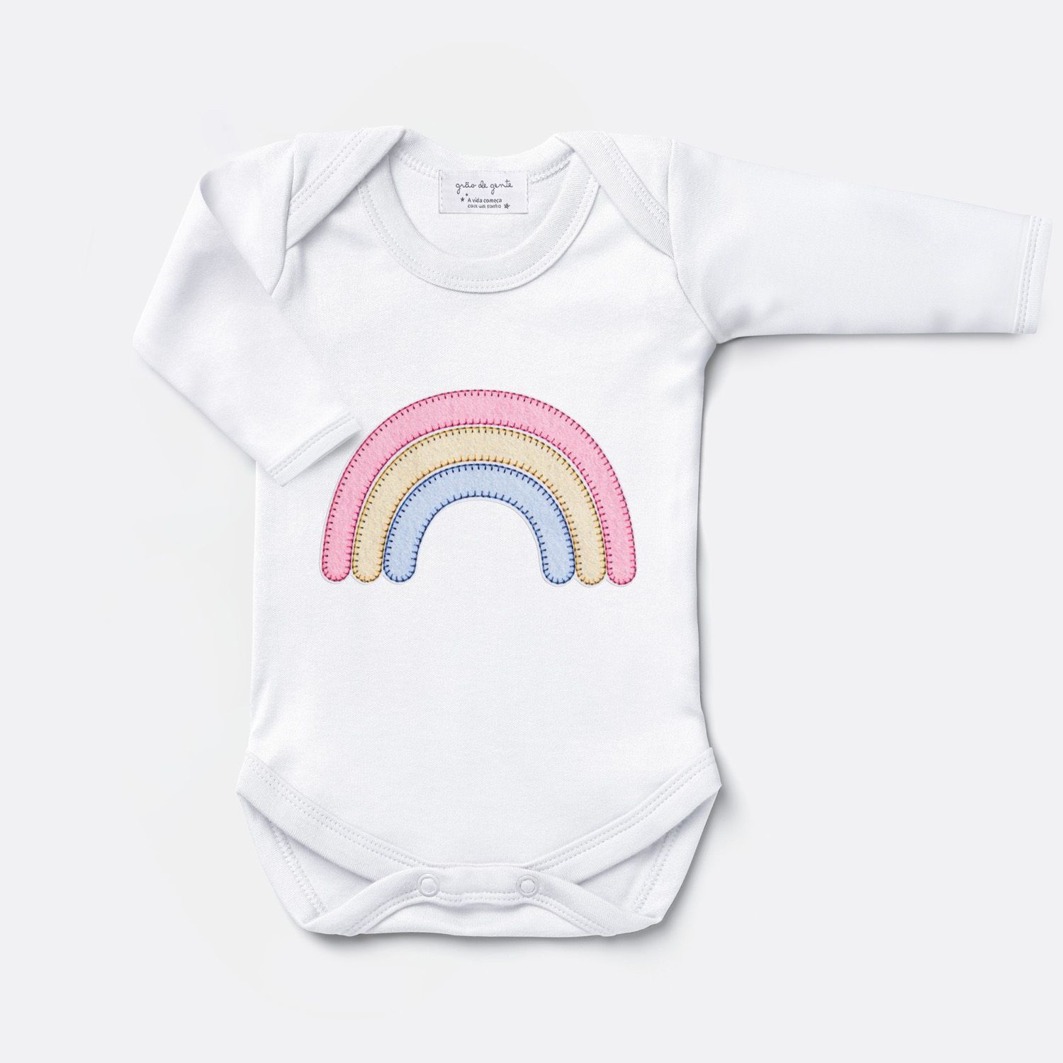 Body Manga Curta Arco-íris Tam P