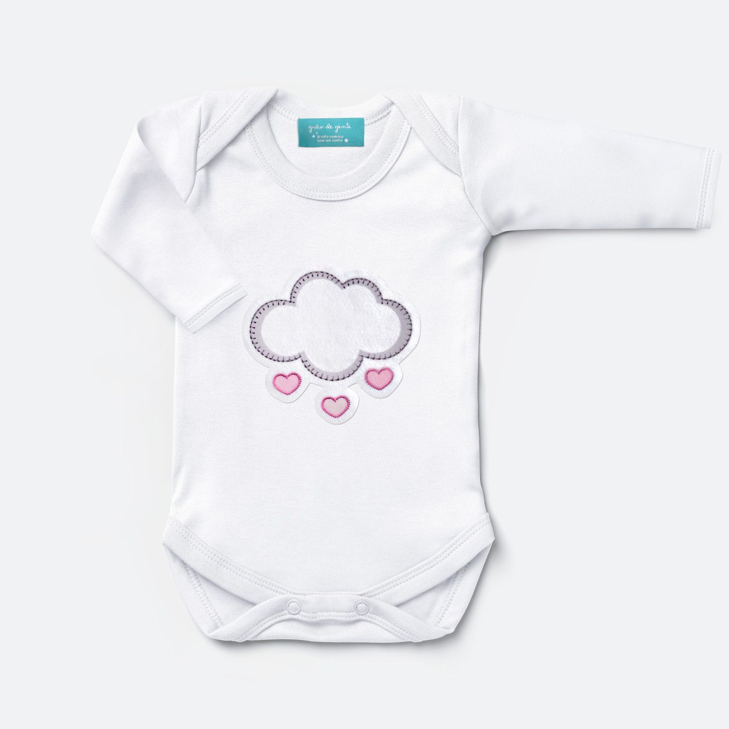 Body Manga Curta Chuva de Amor Tam P