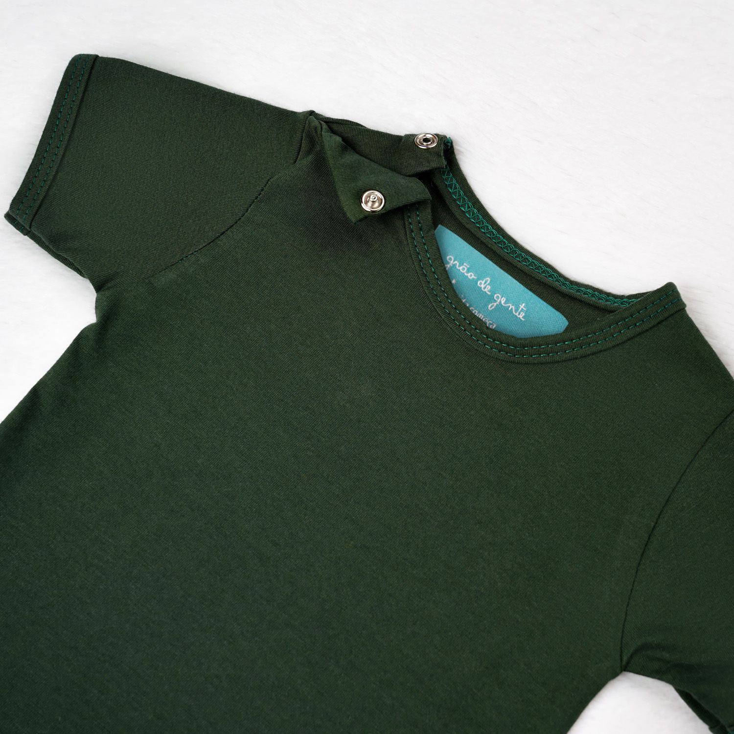 Body Manga Curta Baby Basics Azul Bebê