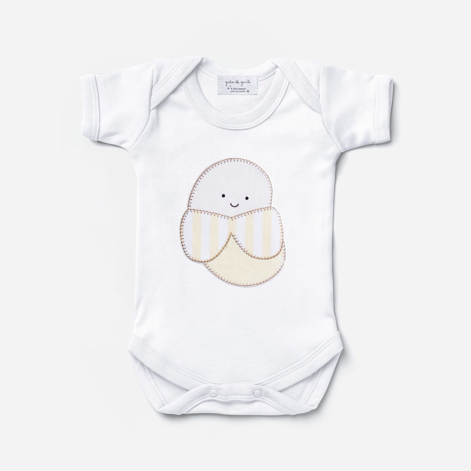 Body Manga Curta Frutinha Banana Tam P