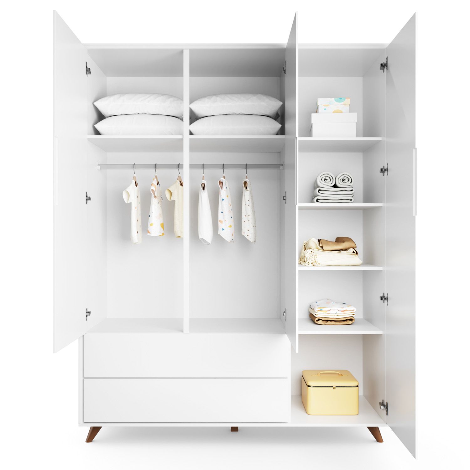 Guarda Roupa Infantil Branco 3 Portas Confort