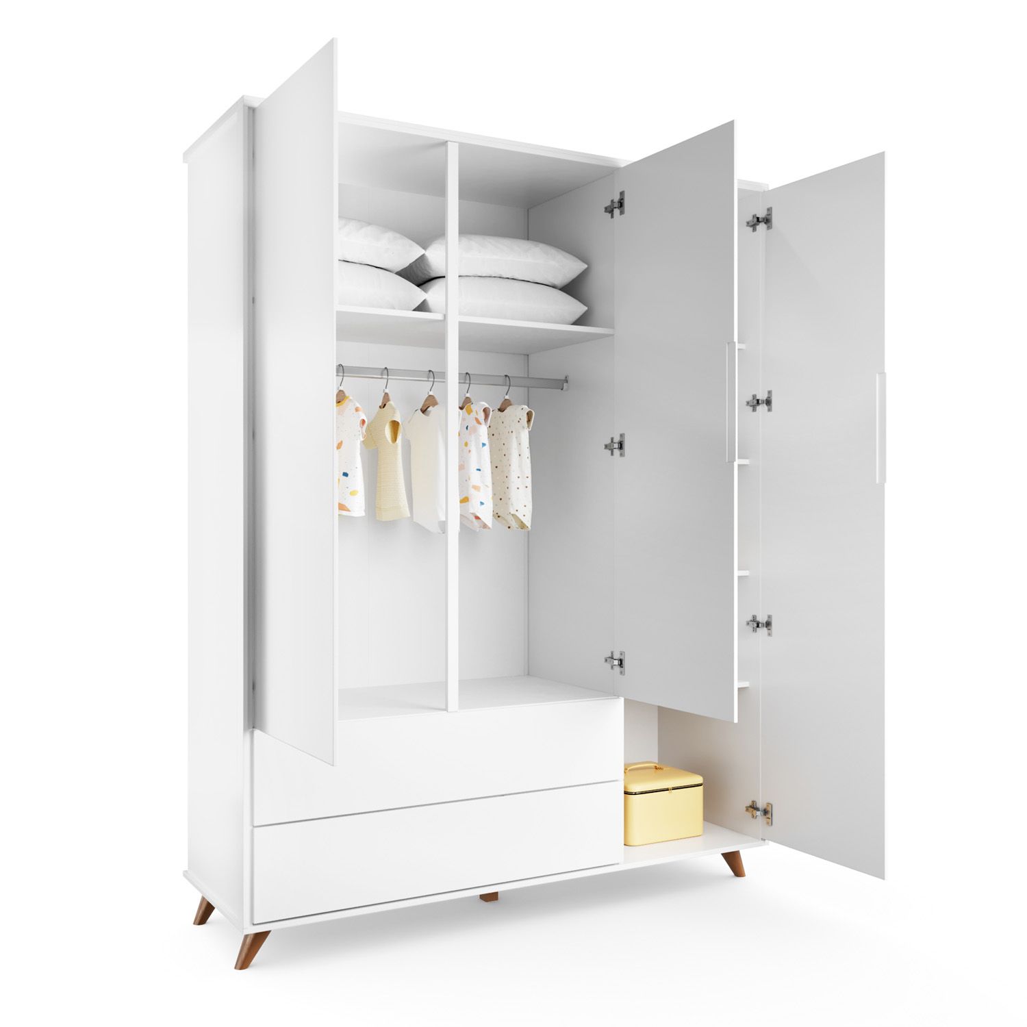 Guarda Roupa Infantil Branco 3 Portas Confort