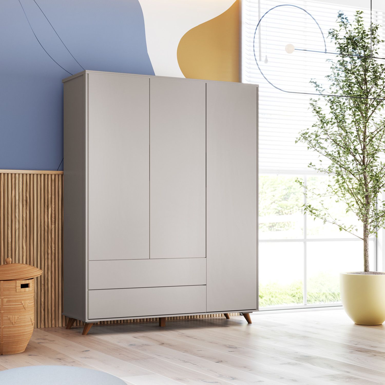 Guarda Roupa Infantil Branco 3 Portas Confort