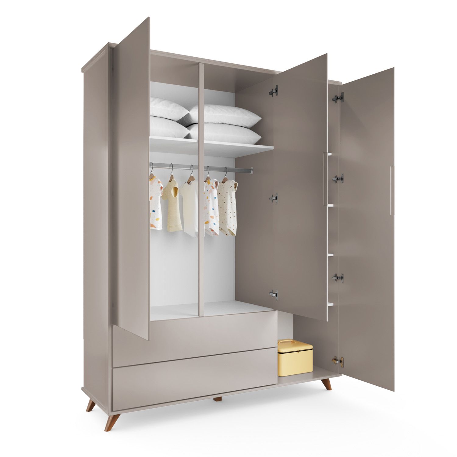 Guarda Roupa Infantil Branco 3 Portas Confort