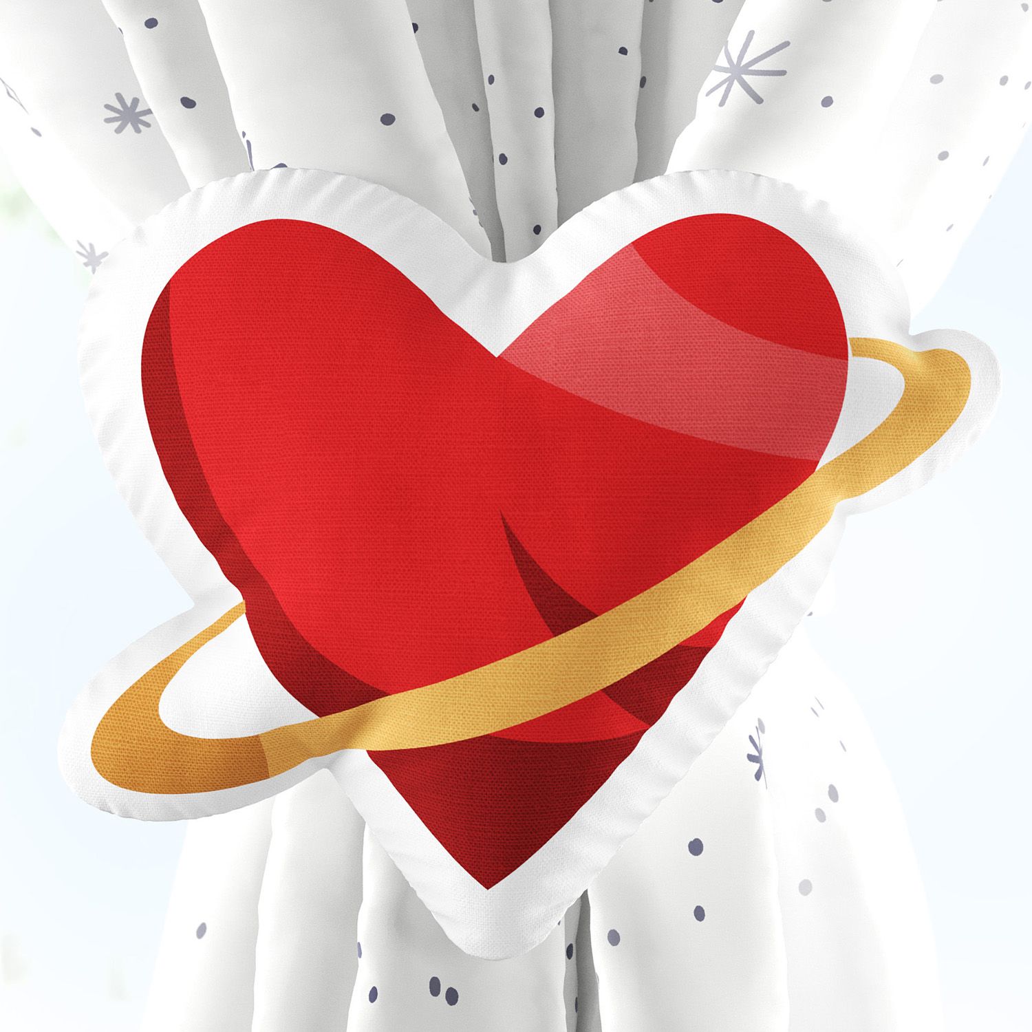 Prendedor de Cortina Coração Espacial