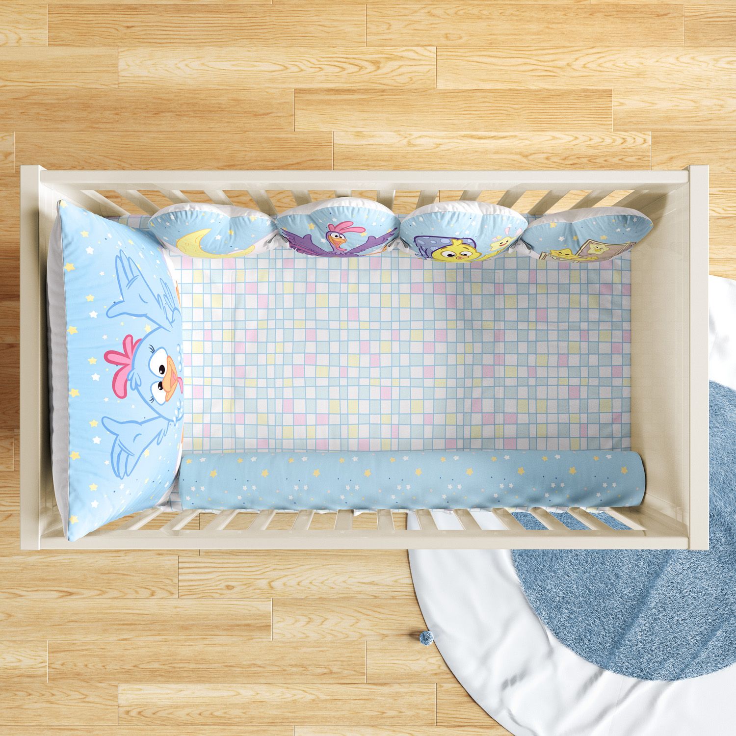 Kit Berço 3 em 1 Galinha Pintadinha Estrelinha