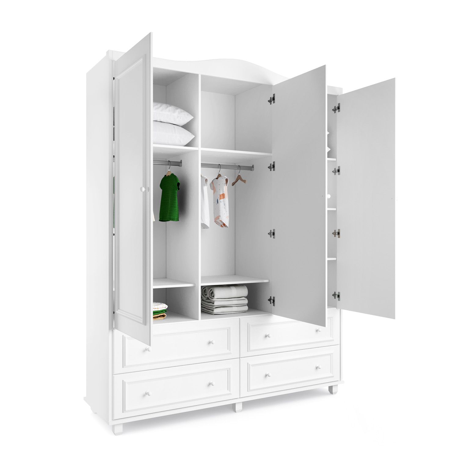 Guarda Roupa Infantil Branco 3 Portas Paris