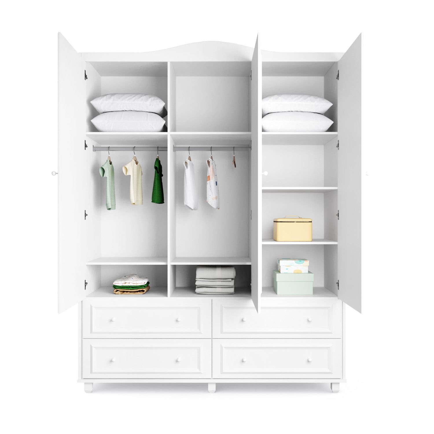 Guarda Roupa Infantil Branco 3 Portas Paris