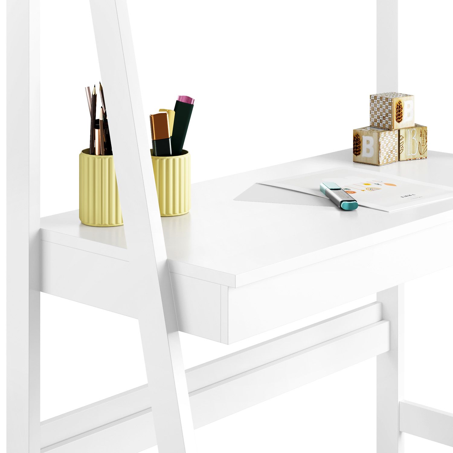 Mesa Estante Escada Branco