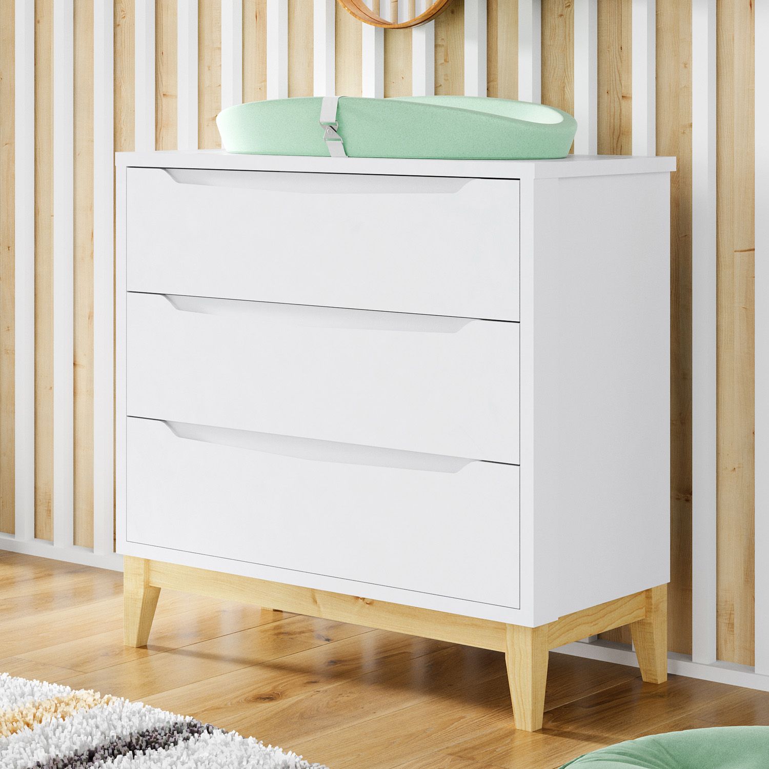 Cômoda Infantil Branco Retrô Amor Perfeito