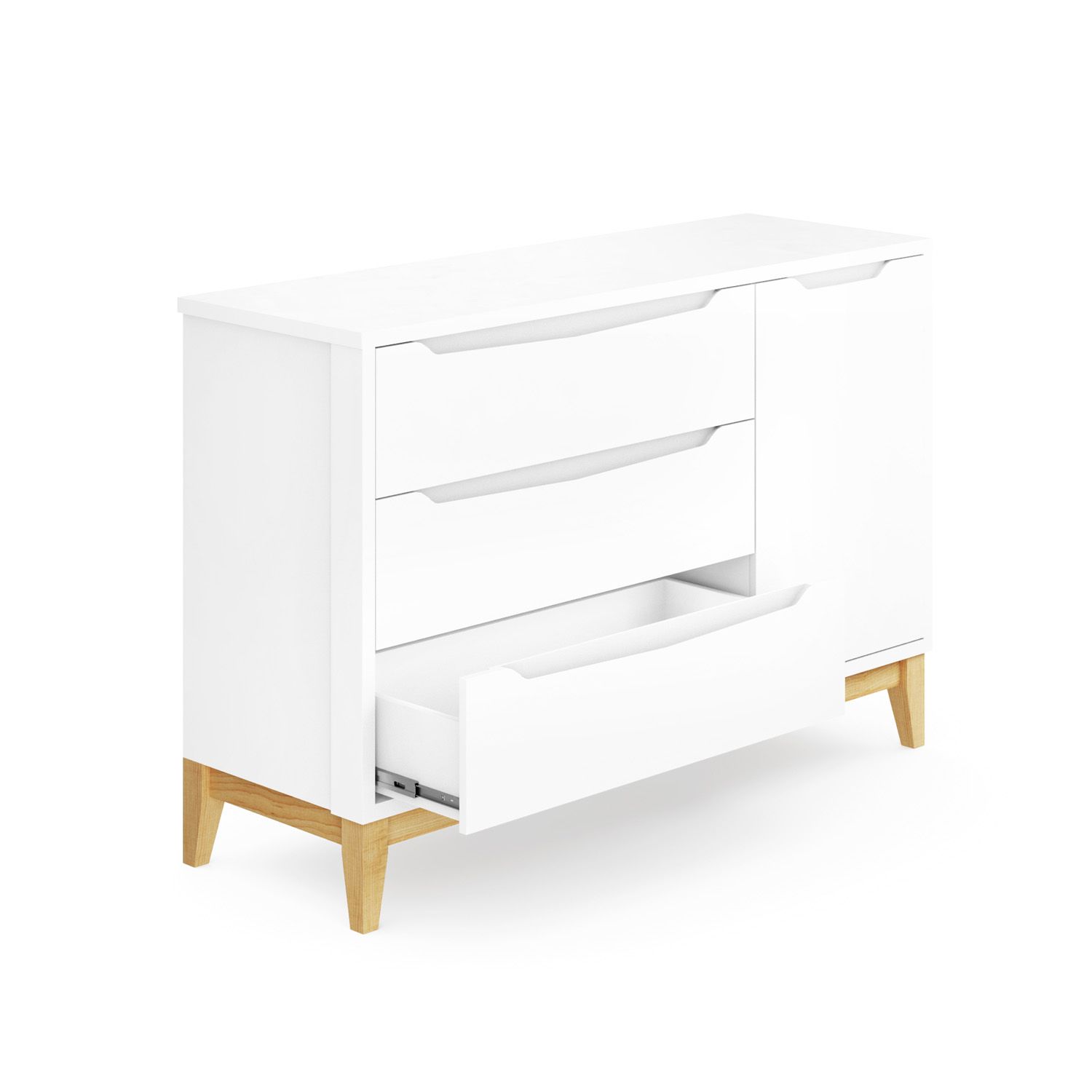 Cômoda Infantil Branco com Porta Retrô Amor Perfeito