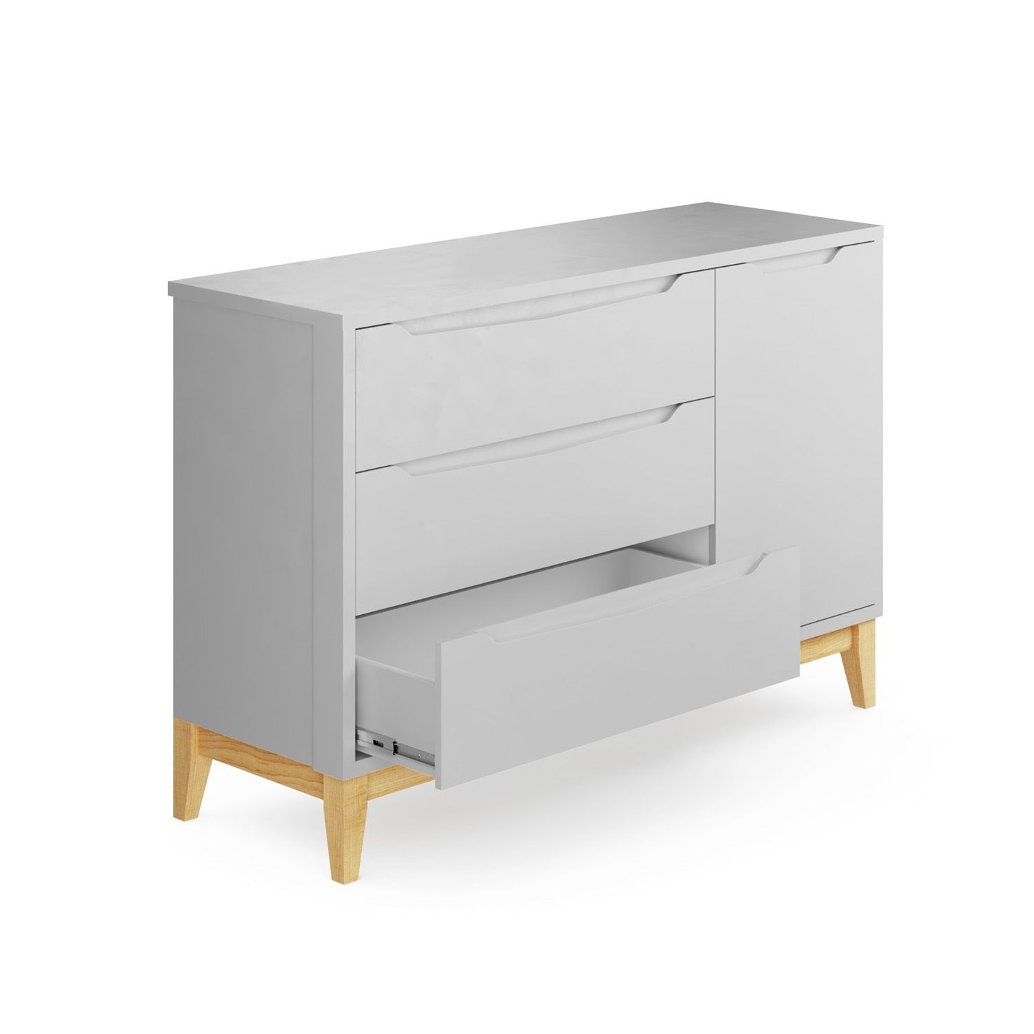 Cômoda Infantil Branco com Porta Retrô Amor Perfeito